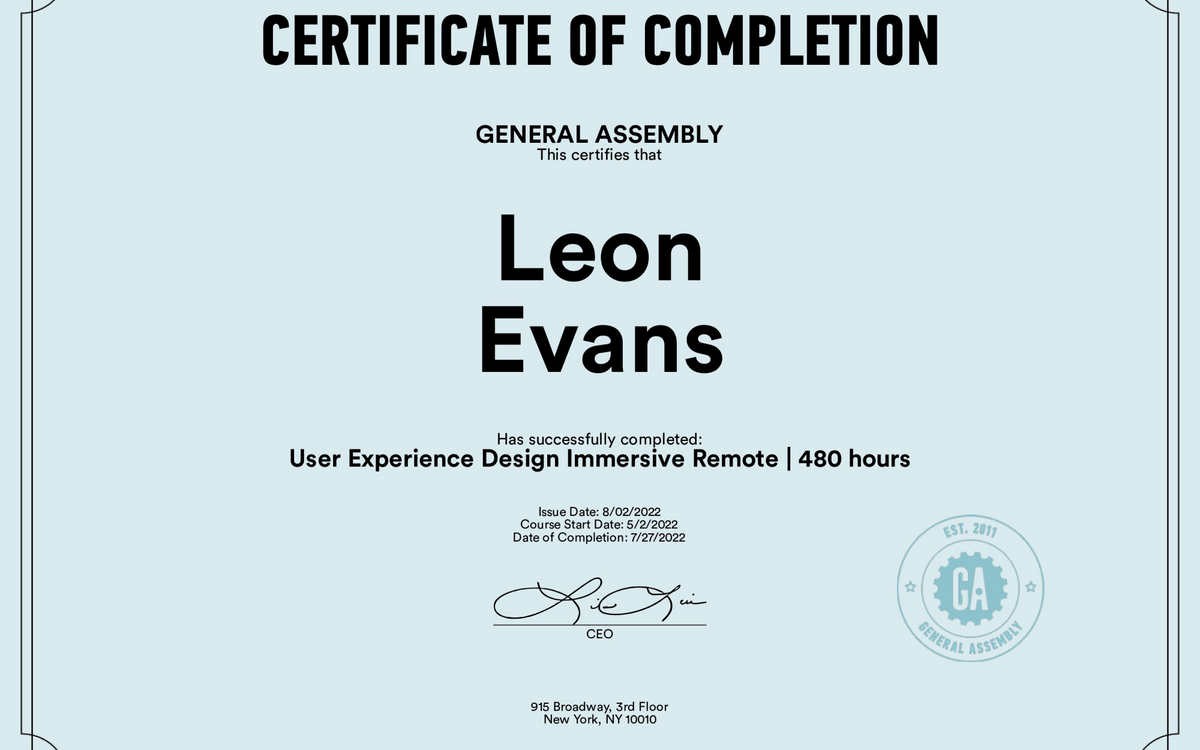 I took a 12-week UX Design course